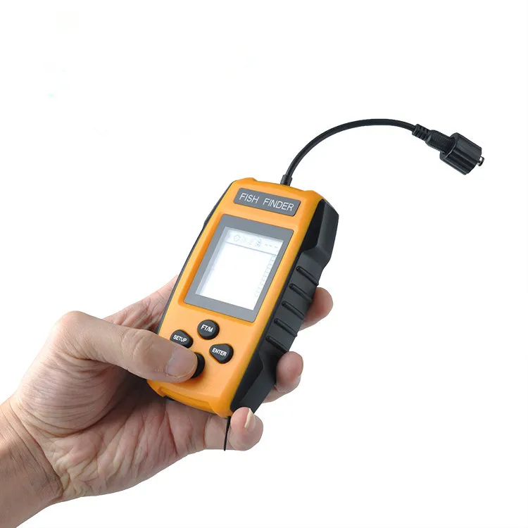 Portable Sonar Fish Finder for Fishing Gear Depth Finder with LCD Display and Sonar Transducer Kayak Boat Fishfinder
