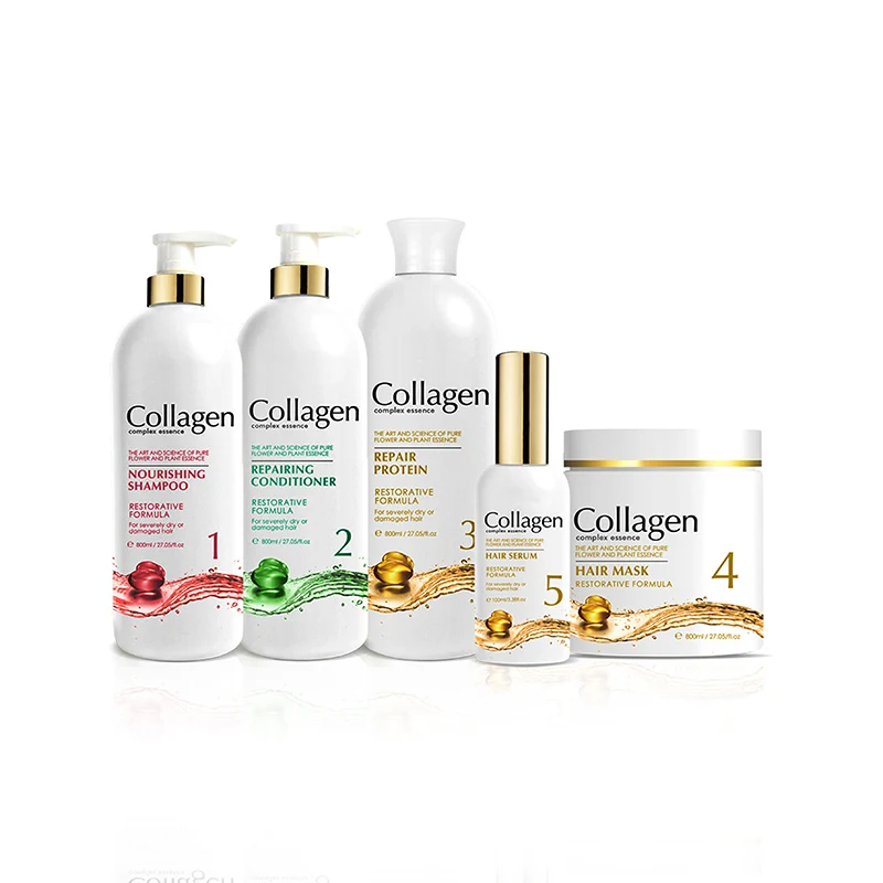 Private label 800ml collagen hair shampoo and conditioner for Salon Design hair care treatment