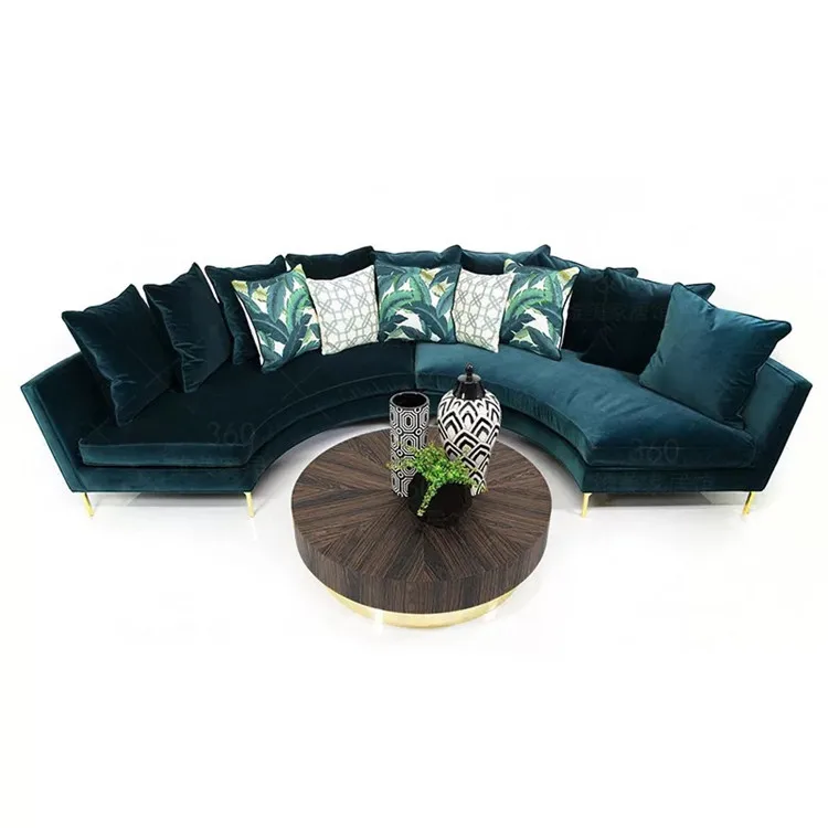 Professional Wholesale Modern Living Room Sofa U Shape Sectional Velvet event sofa