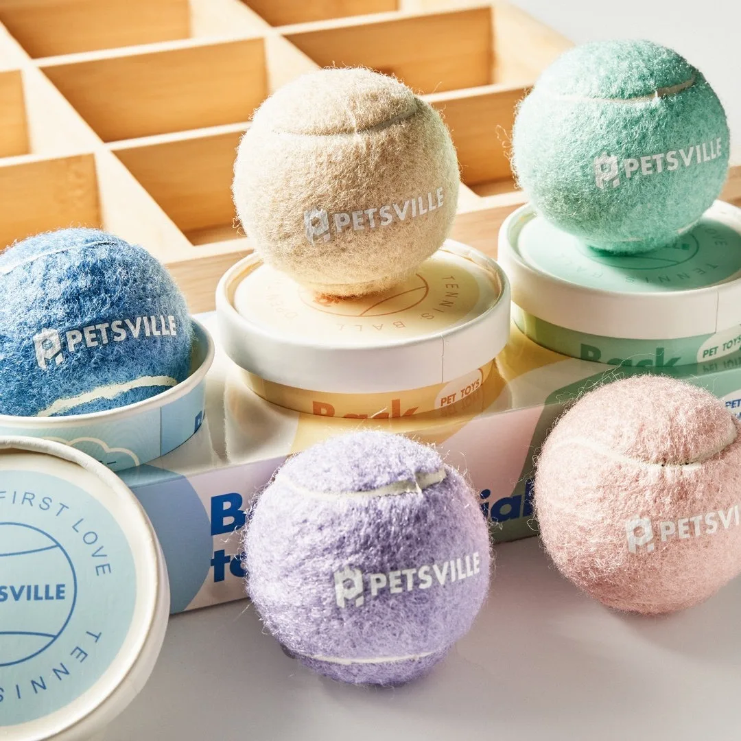 Wholesale Rubber Pet Tennis Balls Interactive Dog Toy Ball Suppliers Custom logo Eco-Friendly Throwing Dog Chew Toys