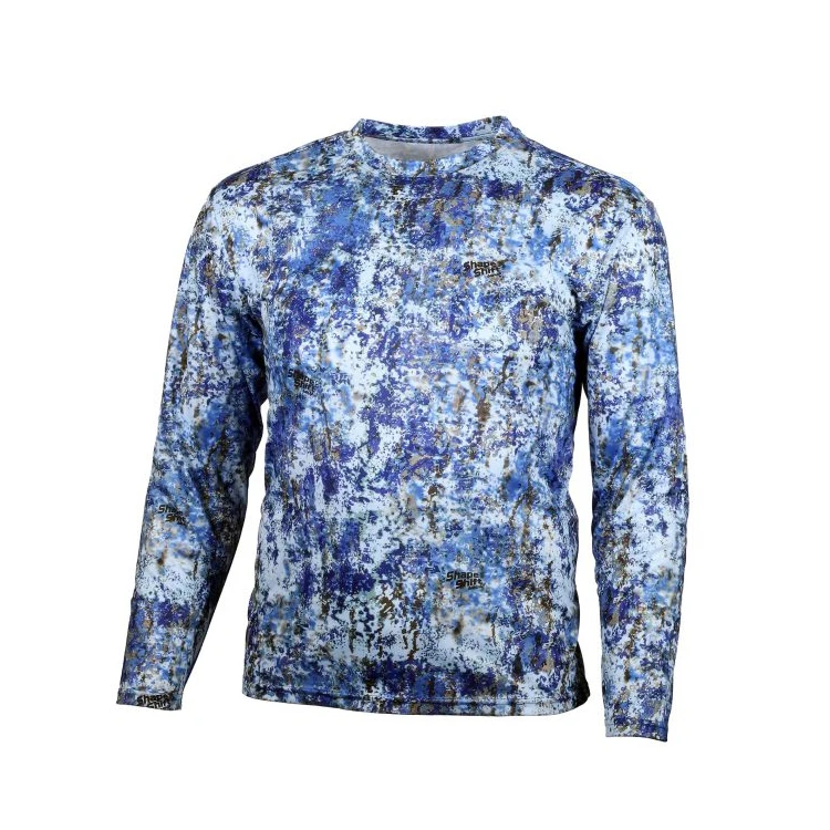 UPF 50 + влагоотводящие мужские рубашки с длинным рукавом из полиэстера и спандекса для рыбалки от солнца