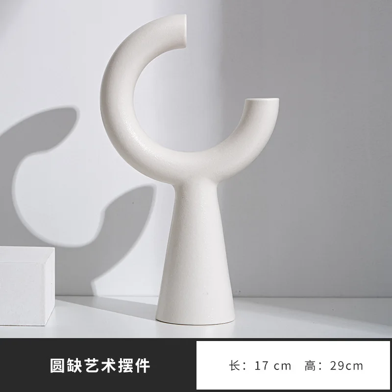 nordic ins modern decorative home accessories decoration vase set ceramic art crafts vase white ceramic flower vase