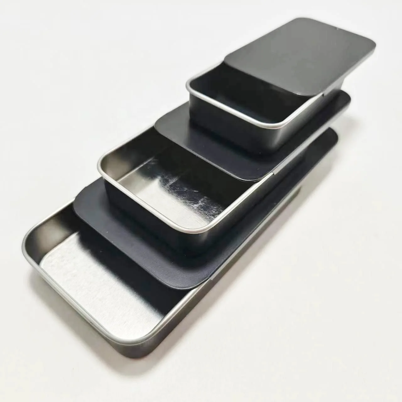 Factory Price Frosted Silver Black Square Iron Tin Box Metal Box Matel Packaging for Candy