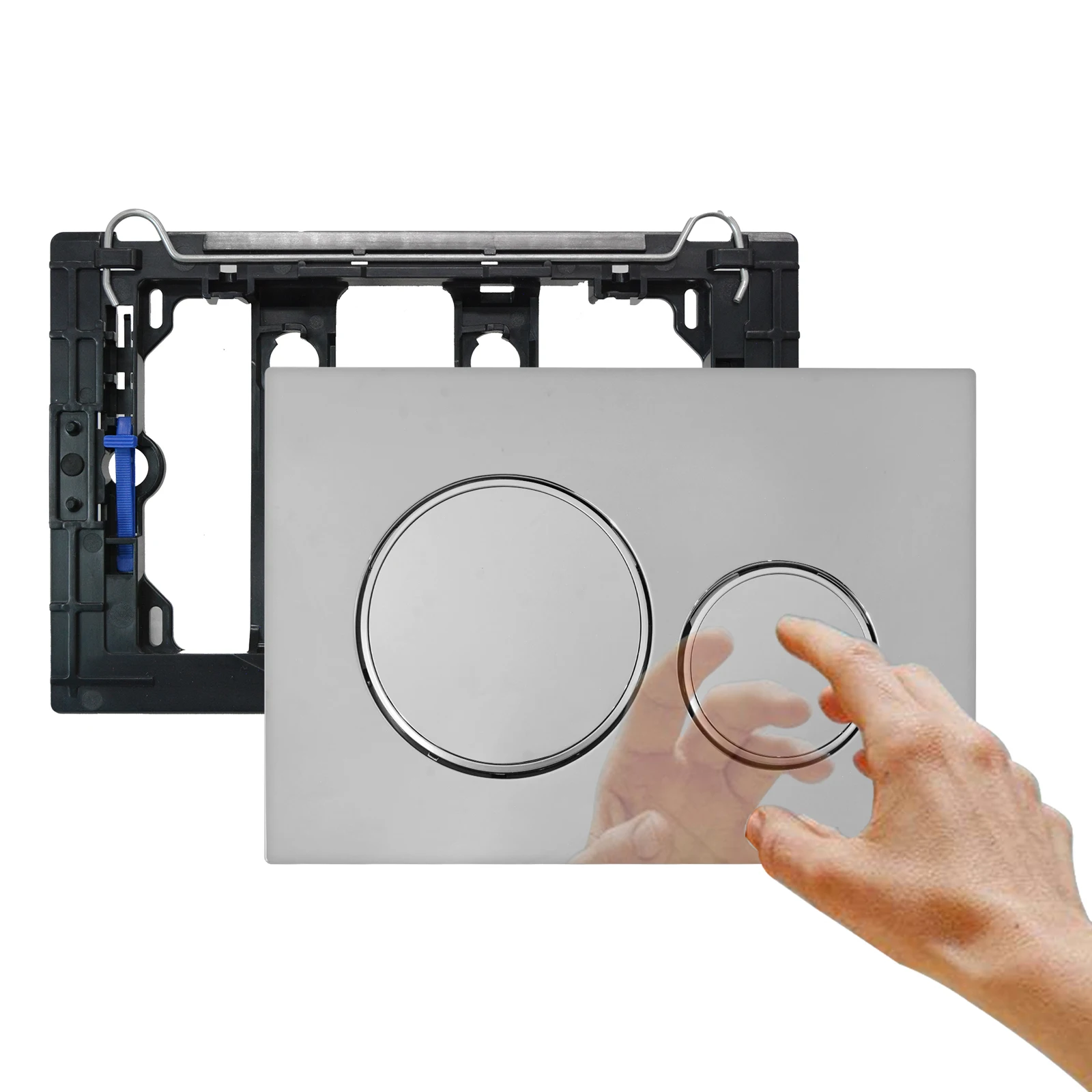 Flushing Plate with Flush Lever Set and Mounting Frame, Fits Geberit Sigma 20 Actuator Plate Spare Parts, Dual Flush, 1 Piece