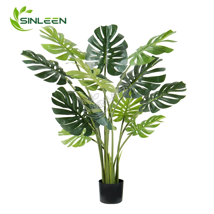 Artificial Decoration China Plant Deliciosa Variegata Real Touch Leaf Variegated Fake Decor Monstera Tree