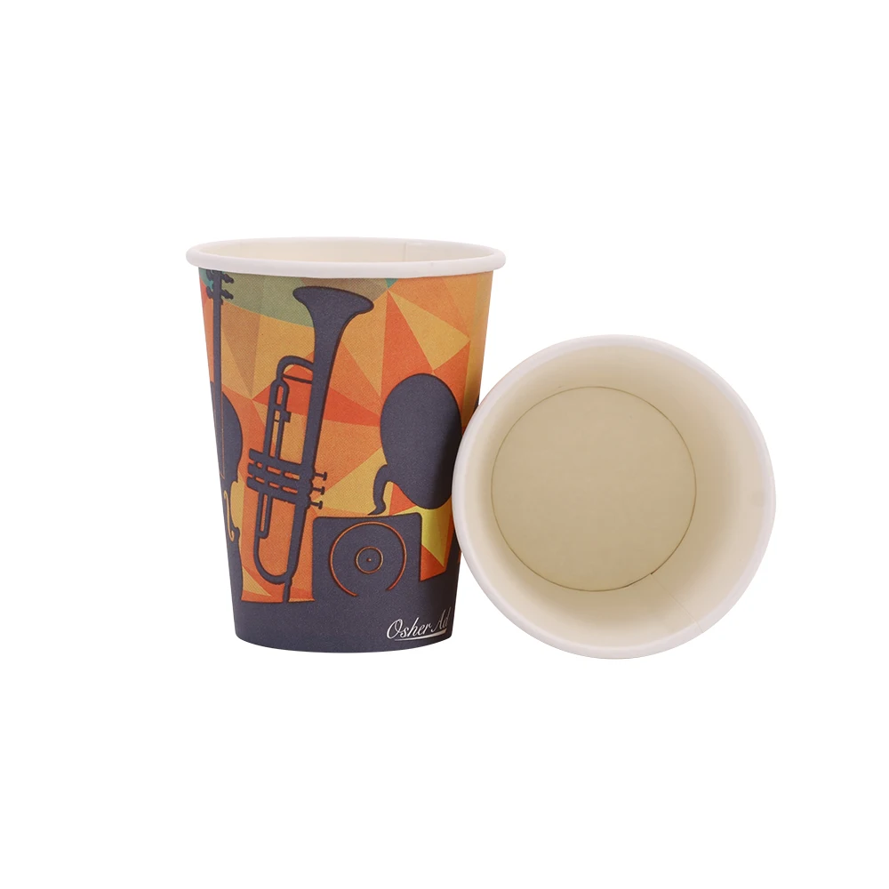 Custom Eco-friendly Recycled Material Disposable Coffee Paper Cup Biodegradable Bamboo Fiber Cup with Lid