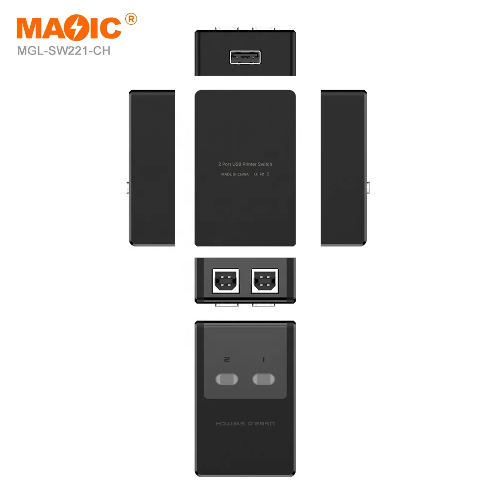 New model 2 port Auto USB2.0 Printer Switcher 2 Input 1 Output USB Printer Cable for Monitor