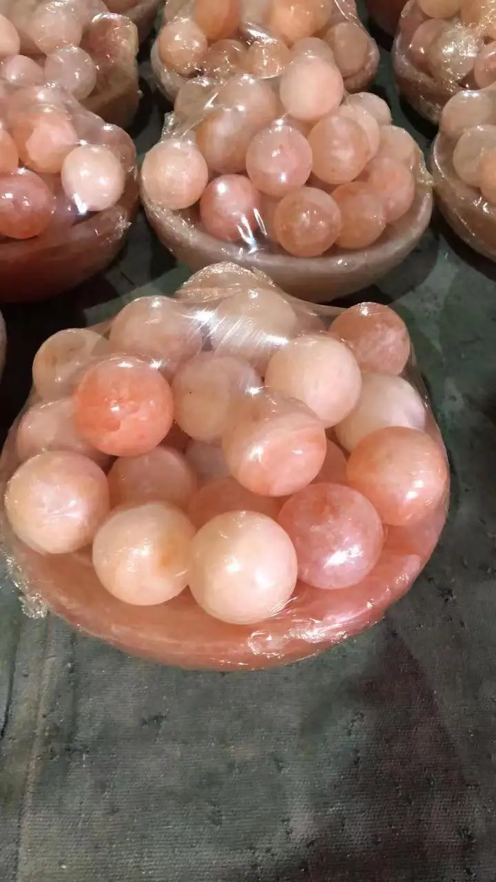 Extra Large Dimmable Himalayan Fire Bowl Salt Lamp with 25 Massage Balls Premium Quality Authentic