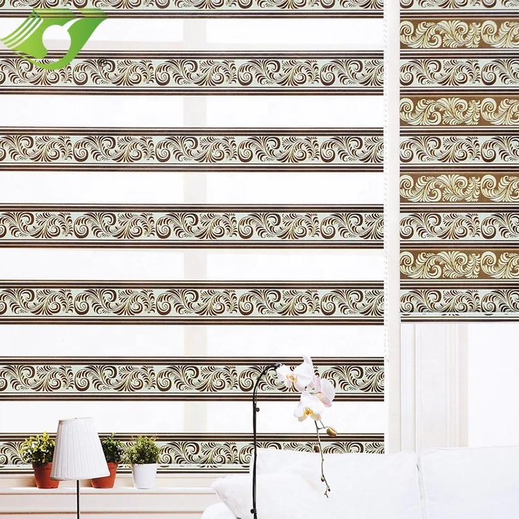
Zebra Shade Blackout Window Roller Shades Curtain Designer Day Night Polyester Fabric French Window Roman 