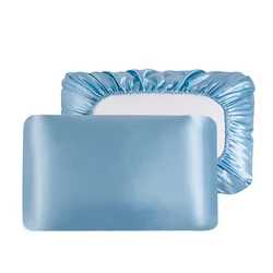 Wholesale no MOQ Amazoo hot selling luxury travel elastic Queen King polyester silky satin silk pillowcase cover pillow case