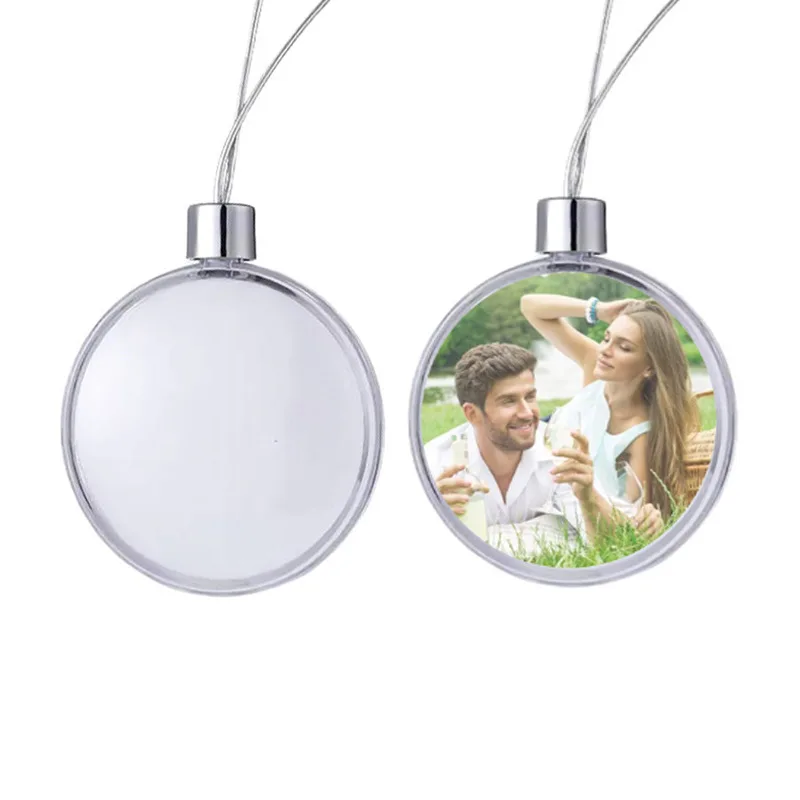 Sublimation Plastic Christmas Ornaments Blanks With Aluminum Discs For Christmas Decoration