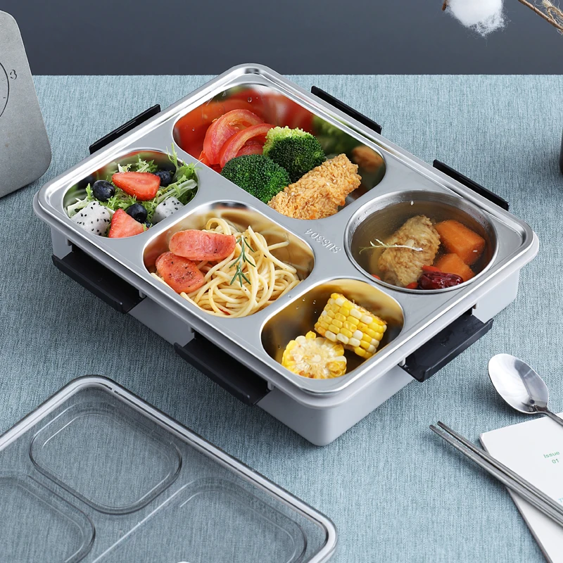 Оптовая продажа 304 Ланч-бокс из нержавеющей стали герметичный со столовыми приборами