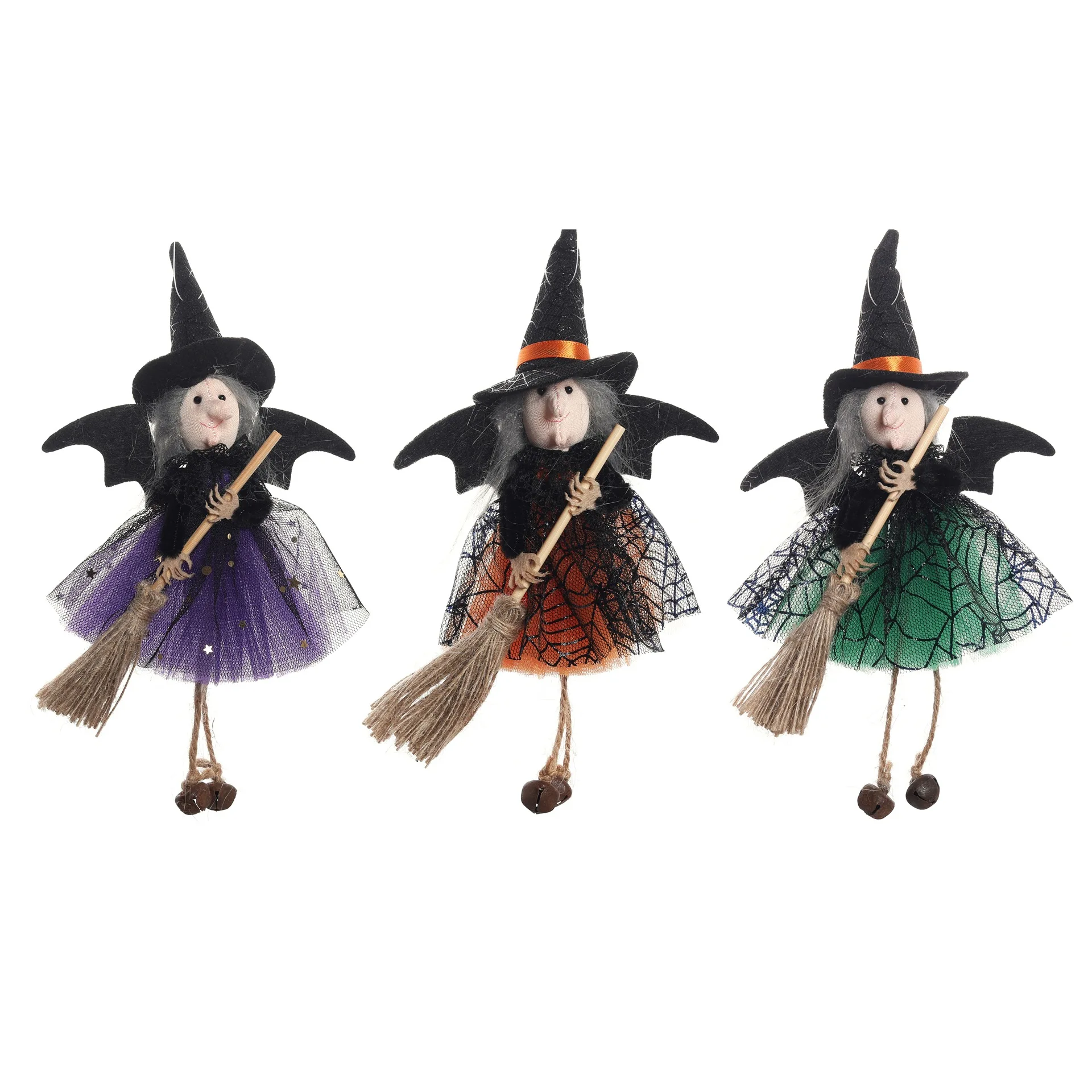 Halloween Decorations Witches Holding Broomsticks Hanging Accessories, Bars Terrifying Atmosphere Decorative Props