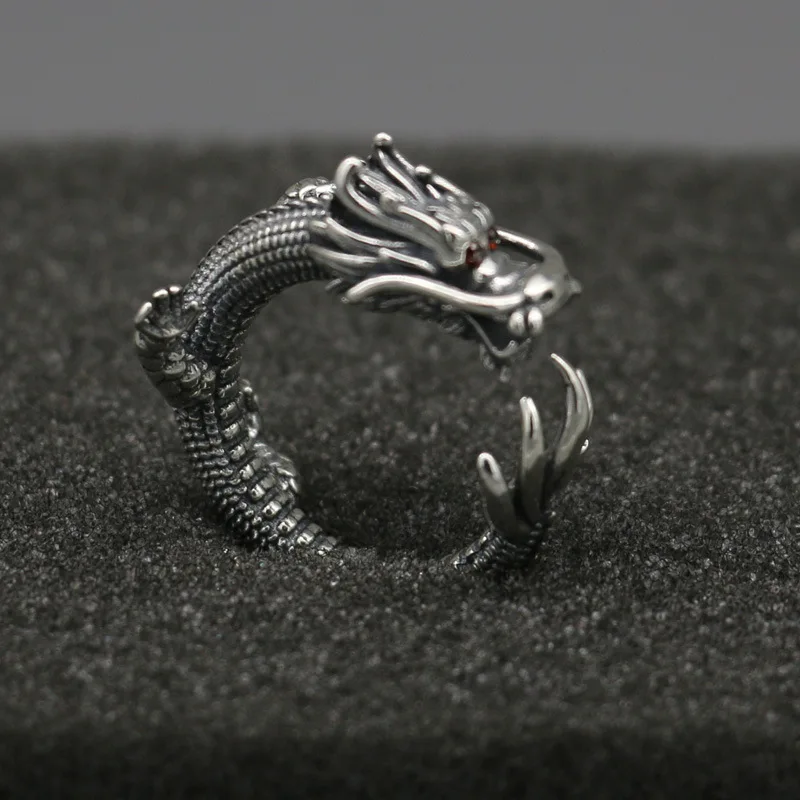 Factory direct wholesale dragon head Chinese rings sterling silver 925 sterling men ring