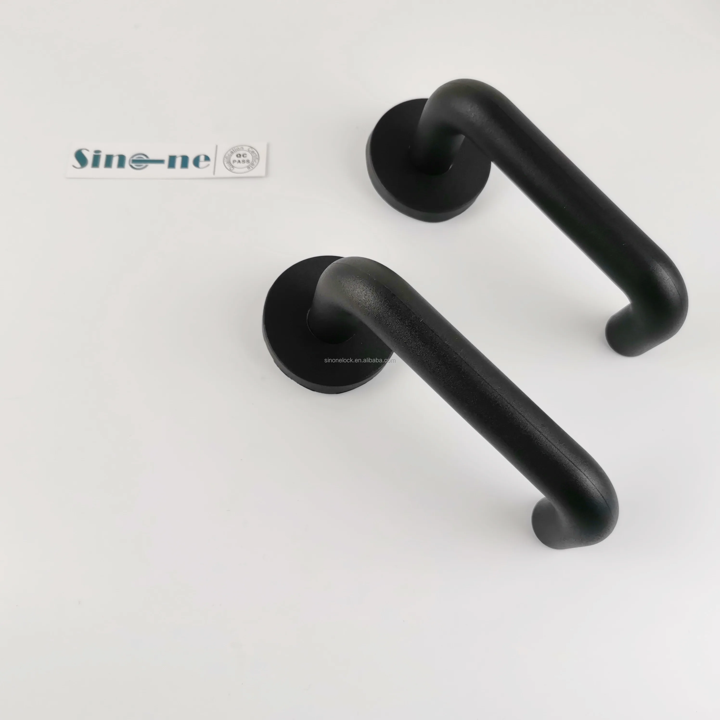 European Modern U Shape Plastic Door Handle with Escutcheon /Door Handle Nylon for Hospital/BS EN1634/DIN Standard