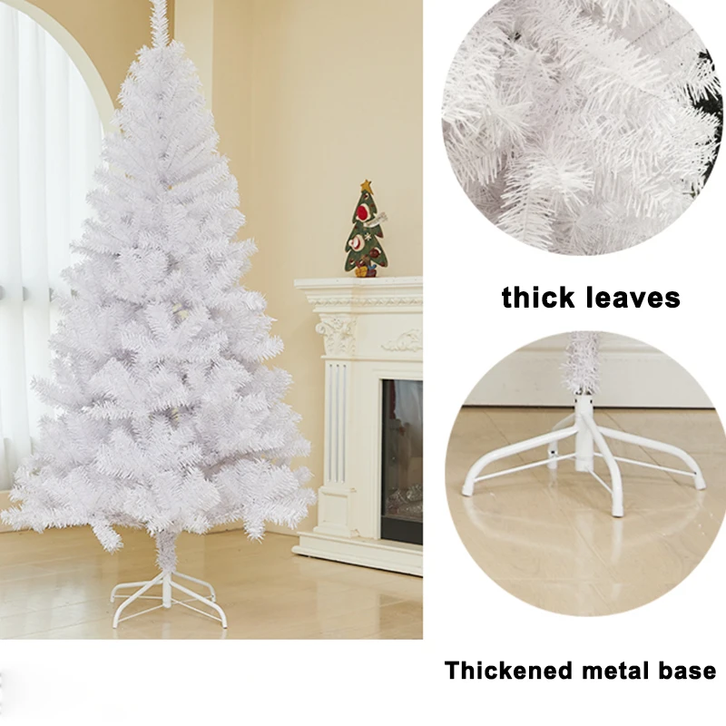 Sevenlots 180cm christmas tree artificial white PVC metal stand