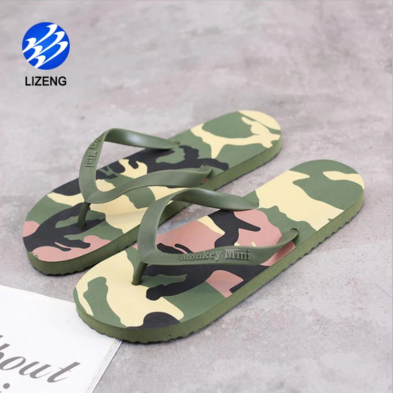 
Rubber Sole PVC Flat Feature Man Slippers With Graphic Printed 