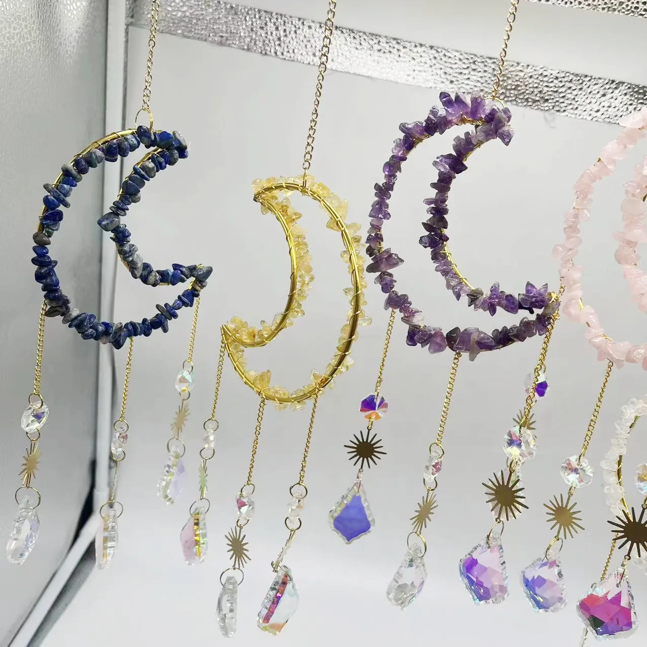 Hanging K9 Crystal Sun Catcher Moon Crystal Suncatche Wind Chime Crystal Wind Chime Sun Catcher