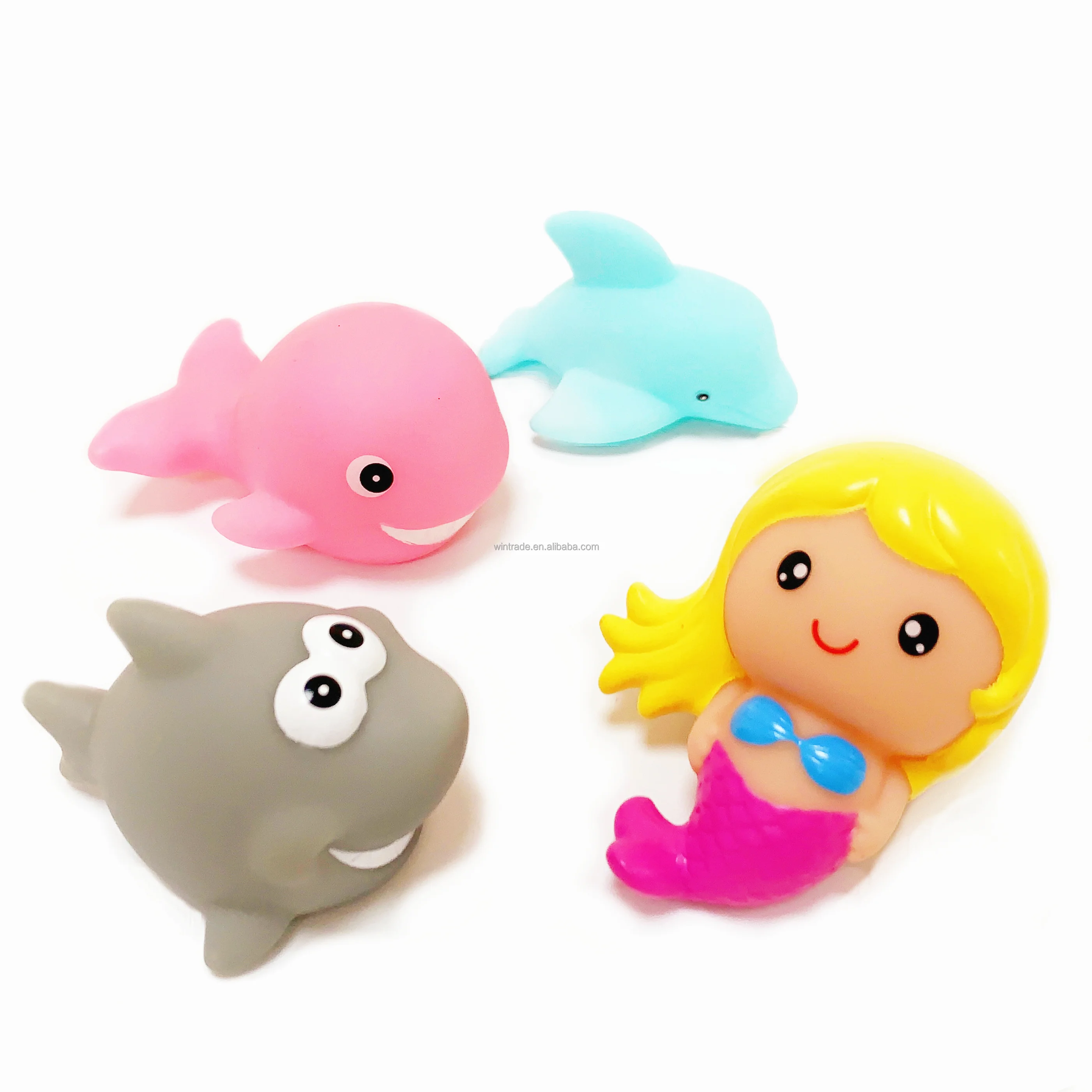 Hot selling shark bath toy set sea animal light-up led flashing indoor baby toys