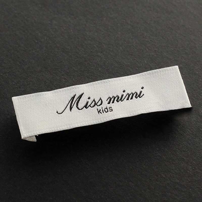 Quality Recycled Luxury Satin And Cotton Fabric Cloth Damask Clothing Neck Woven Labels Design Shirt Tag With Logo