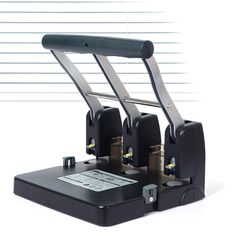 P-1000-3 Best Large Adjustable Heavy Duty Manual Notebook 3 Ring Circle Puncher Paper Sheets Three Hole Punch