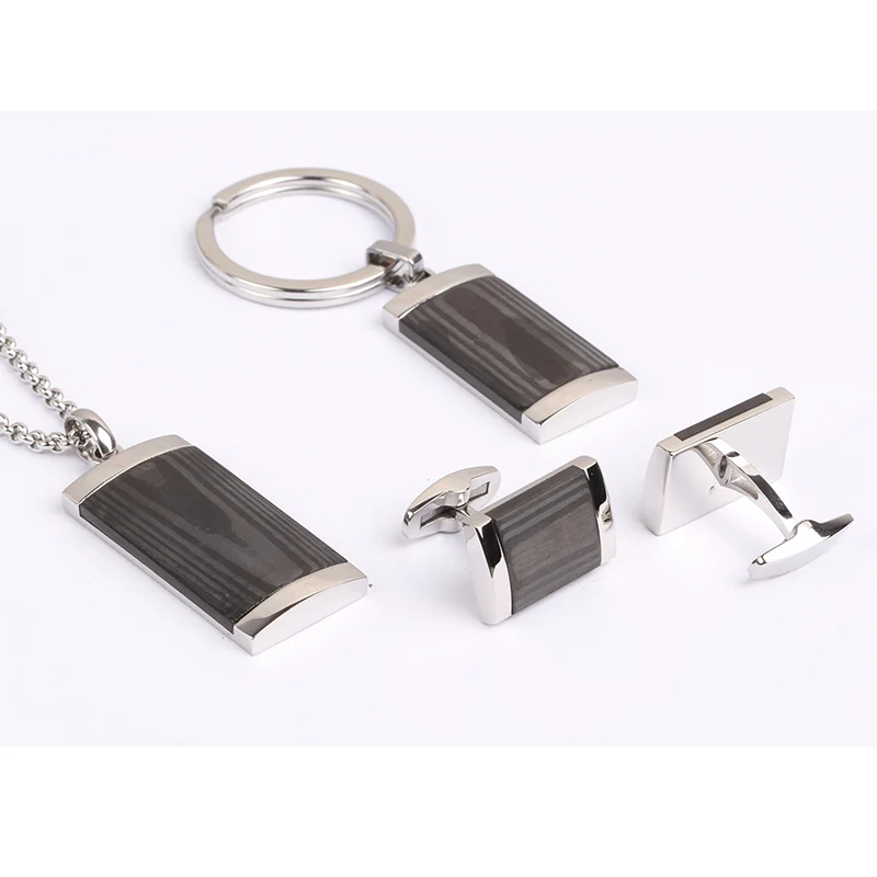 Wholesale hotselling carbon fiber jewelry set jewelry men accessories sets