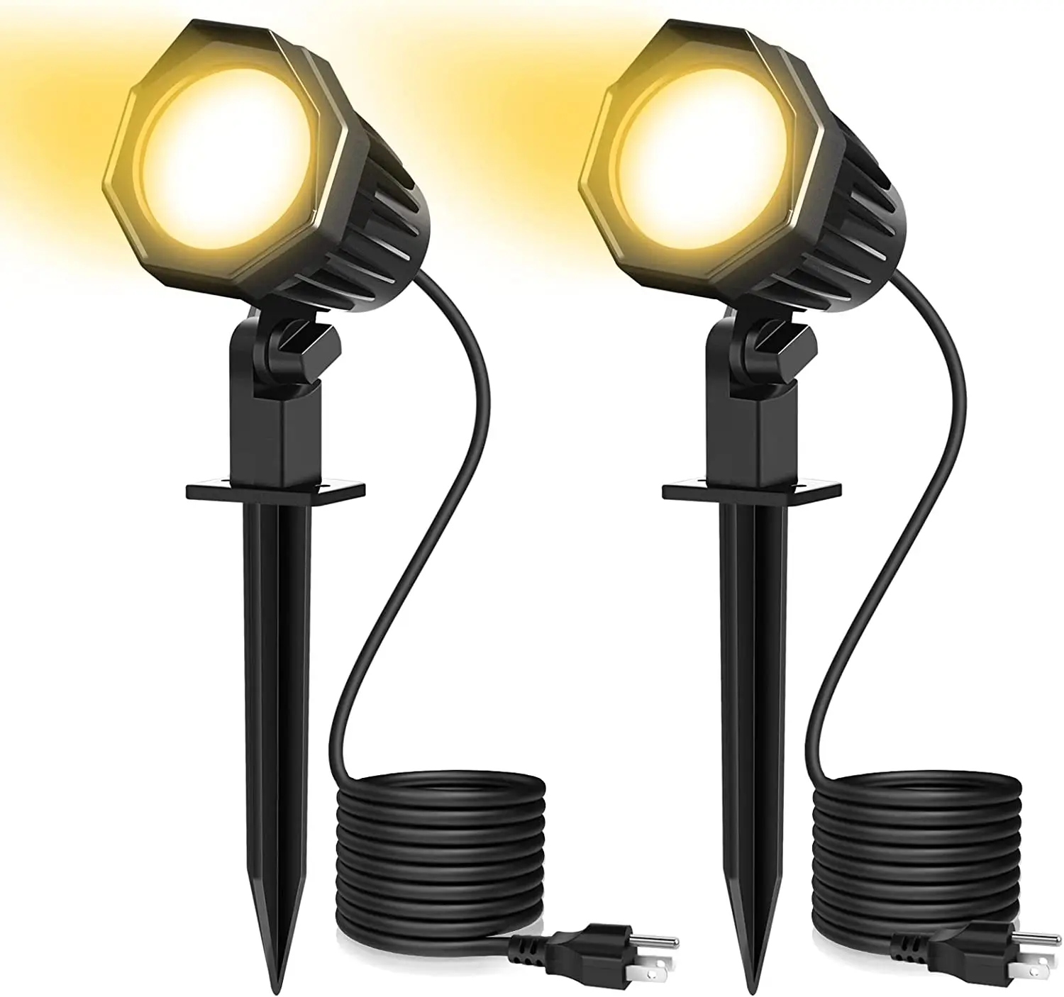 Plug In  EU US Outdoor Cob Led Warm Light 12W Ip65 Aluminum Pathway Spot Light Lawn Lamp Landscape Led Spike Garden Light