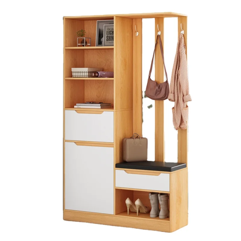 Shoe cabinet household doorway large capacity economical entrance cabinet coat rack integrated