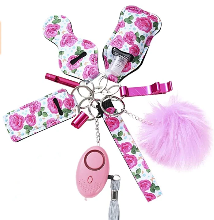 
Self Defense Kit Pepper Spray Alarm for Women Survival Tool for Safe Self Defense Keychain Set 