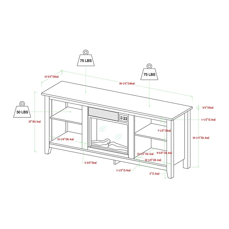 Factory wholesale hot sale cheap beautiful LED indoor TV stand electric fireplace