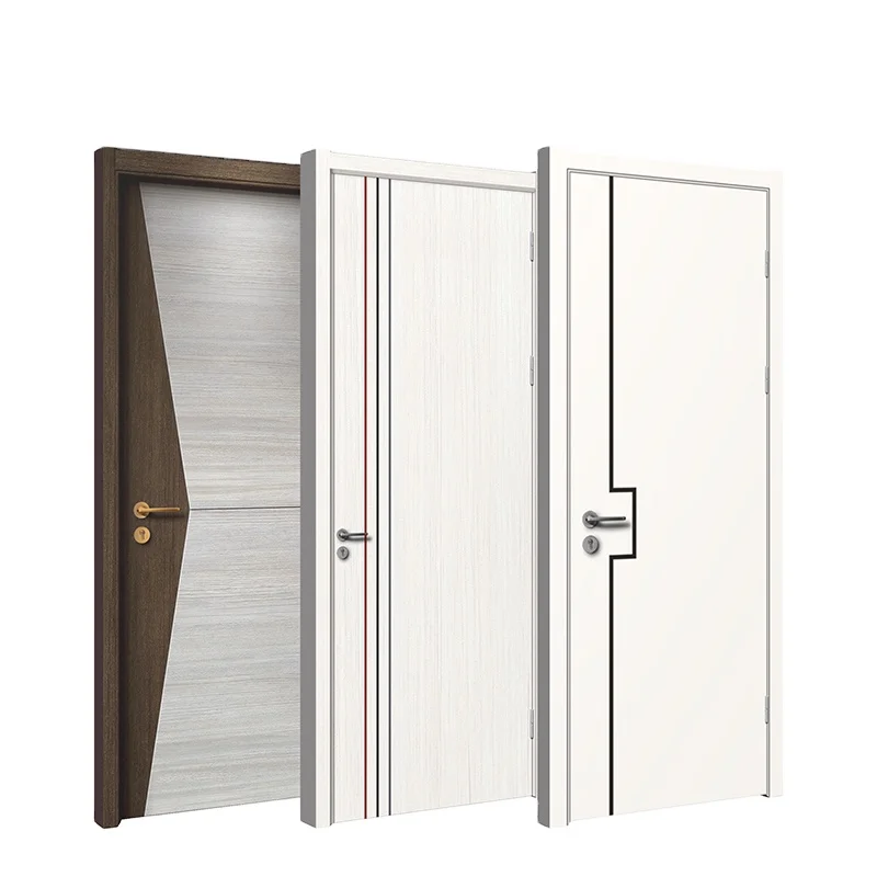 Bowdeu Factory melamine skin wood doors fancy wood door design modern solid wood bedroom door design melamine mdf