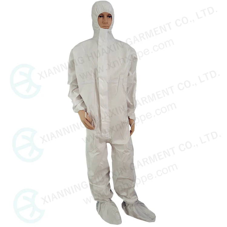 High Quality PPE Disposable Coverall Anti-Static Microporous Breathable Coveralls With Hood And Boots