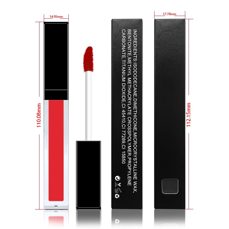 Customize Long Lasting Matte Liquid Lipstick Private Label Vegan Lip Stick Makeup Waterproof Red Brown Lipsticks