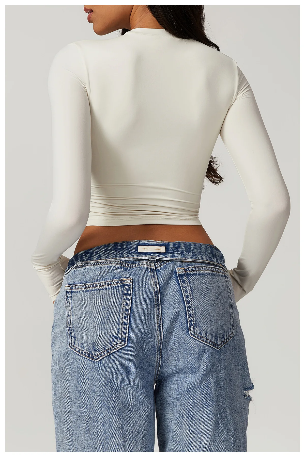 Wholesale Long sleeve shirts women high quality fitness sports wear for gym fashion crop tops girls