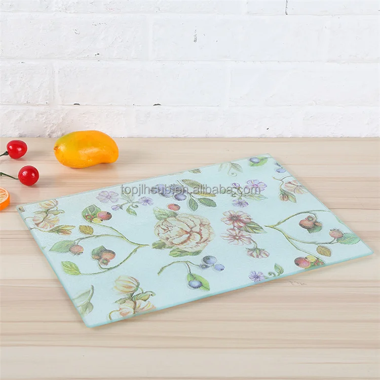 Topjlh 8*11Inches Sublimation Blanks Chopping Cutting Boards Round Tempered Glass for Home Kitchen Use Rectangle Chopping Blocks