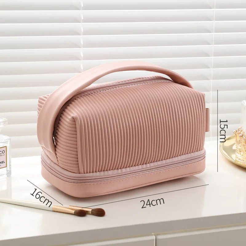 Makeup bag Portable large capacity hand bag high appearance level wash storage bag