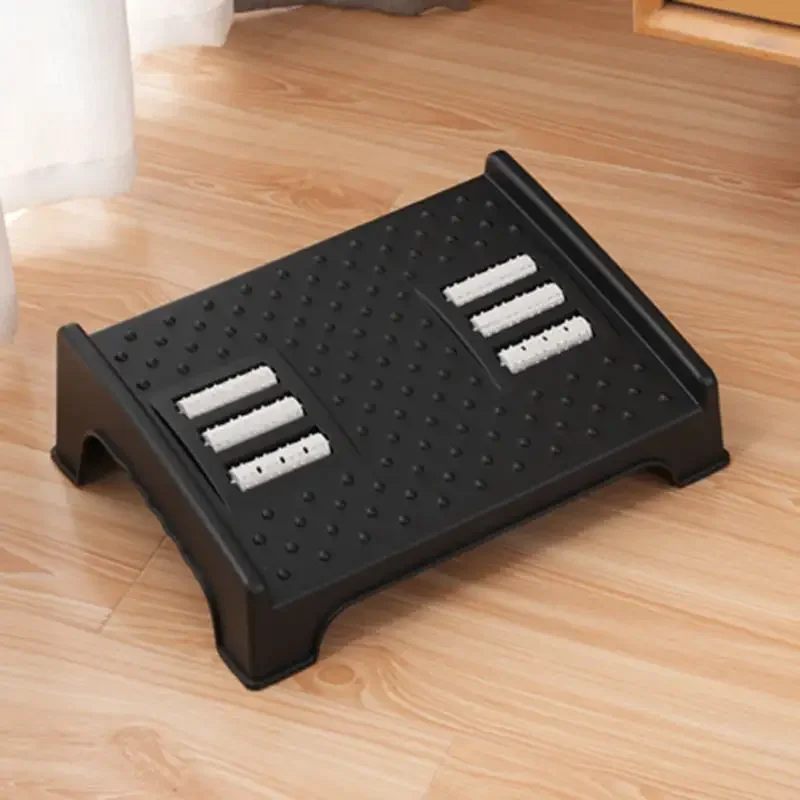 Adjustable Home Office Under Desk Raised Footrest, Tilting Stress Relief Foot Stool, Slanted Underdesk Plastic Feet Support