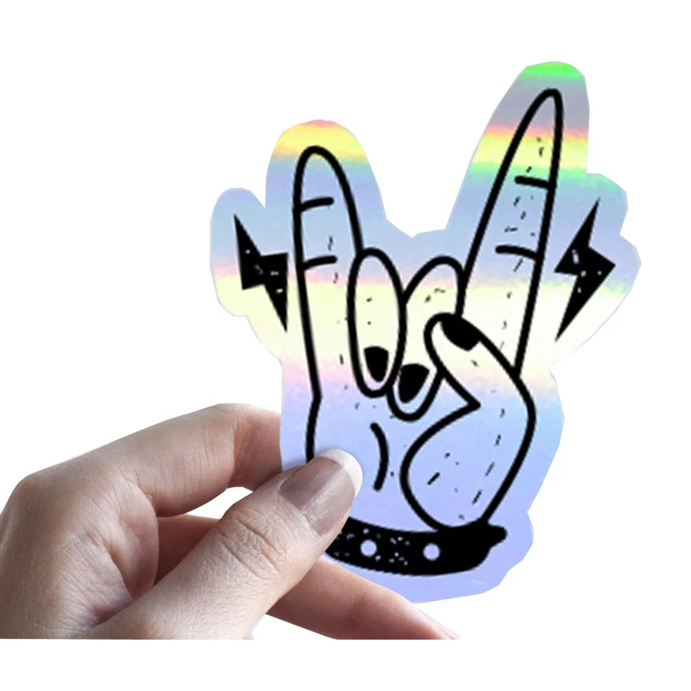 Customized  Label Holographic Sticker Rainbow Effect Custom Hologram Sticker