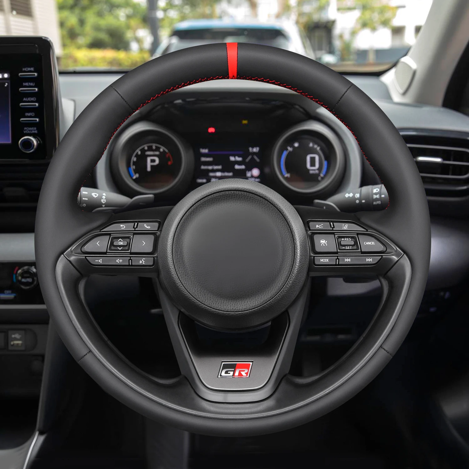 Car Accessories Hand Stitching Genuine Leather Steering Wheel Cover for Toyota Yaris Cross GR 2023 2024