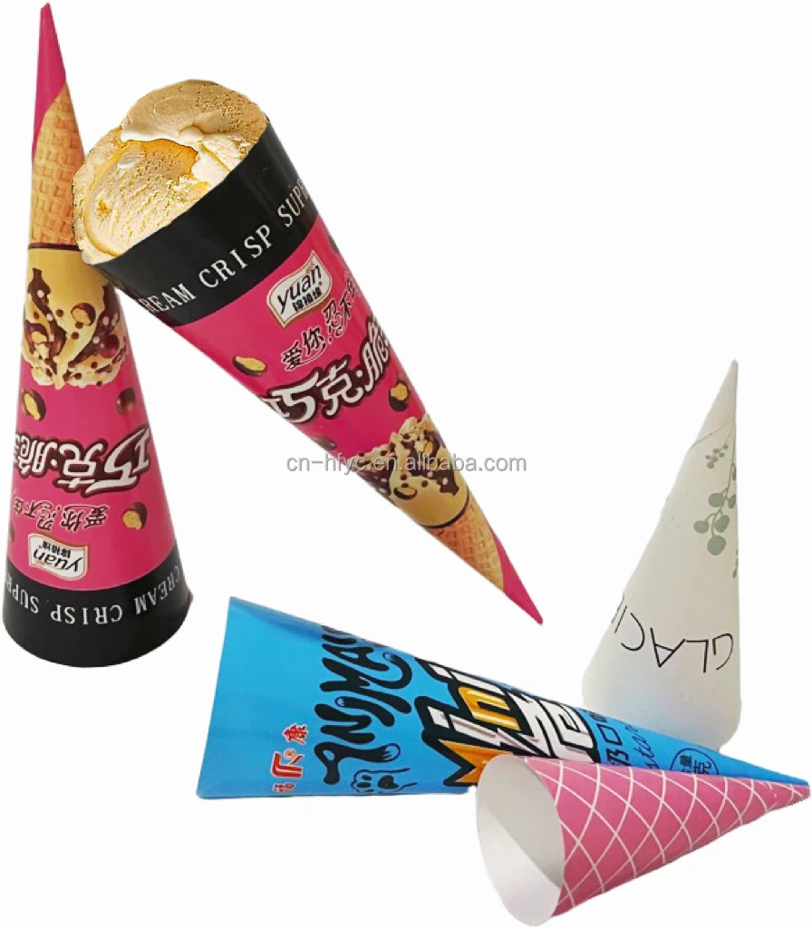 Food ice cream printed paper cone ice cream paper cone
