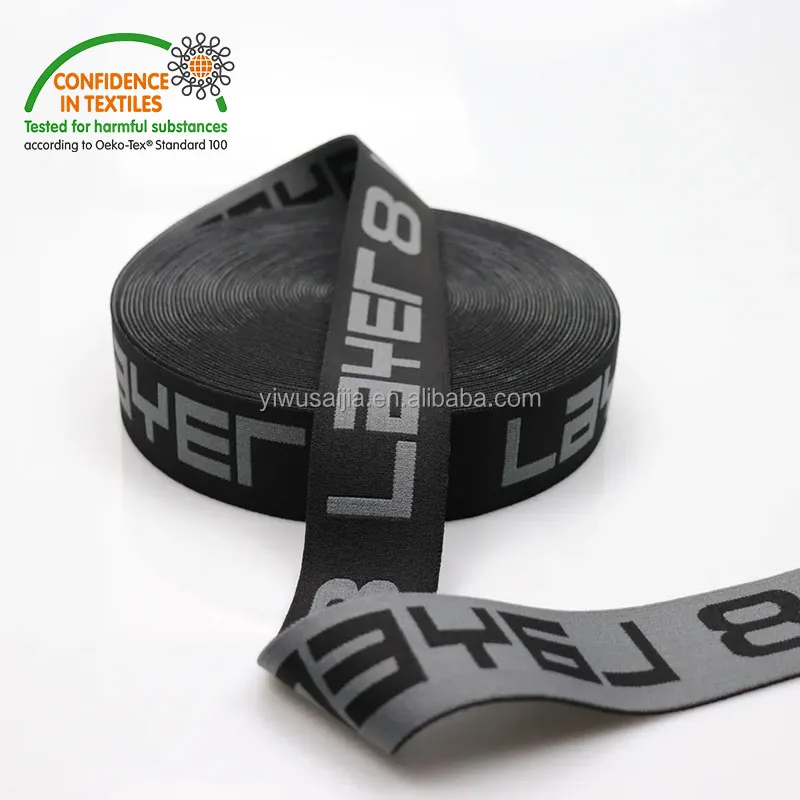 Factory Price Customized Branded Logo Jacquard Woven Elastic Band For Underwear