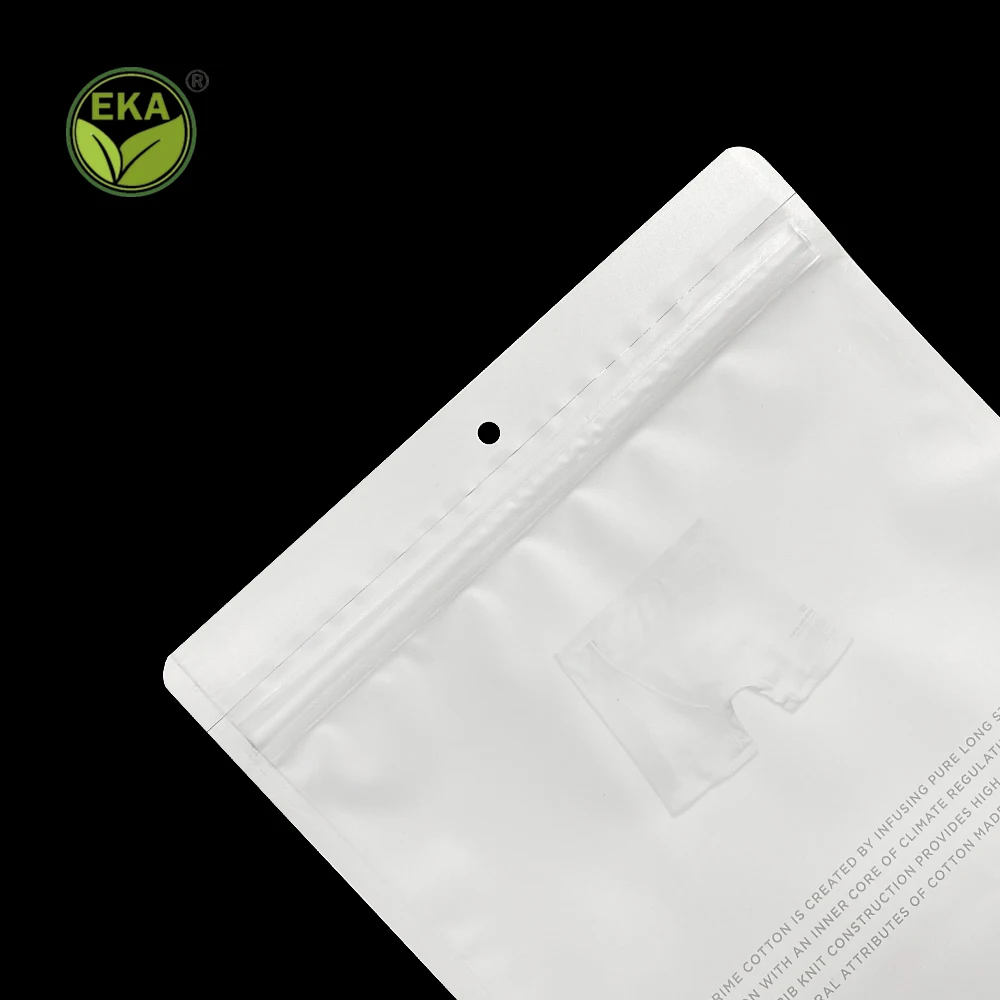 Matte Rib Tank Plastic Zip Packaging Zipper Bag Man Boxer Brief Packaging Poly Frosted Ziplock Bag