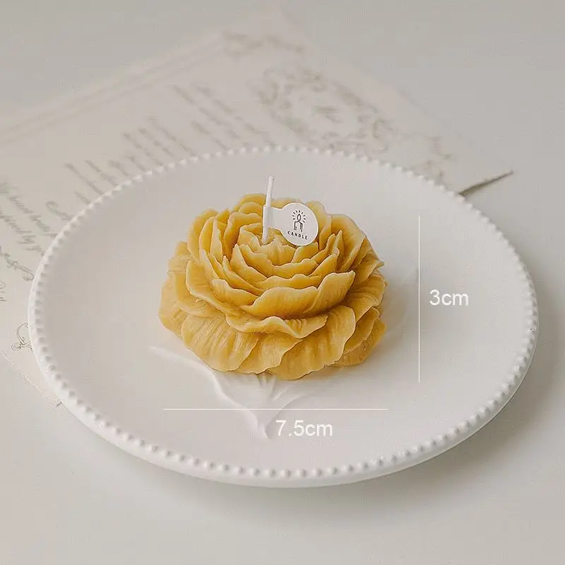 2024 New  Decorative Flower Candle Perfumada Aromatherapy Peony Shaped Flower Scented Candle For Wedding Celebration Home Decor
