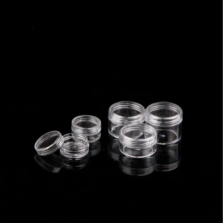 3g 5g 10g 15g 20g Clear Plastic Round Box Jewelry Storage Case Small Container Jars Powdered Cosmetic Samples box
