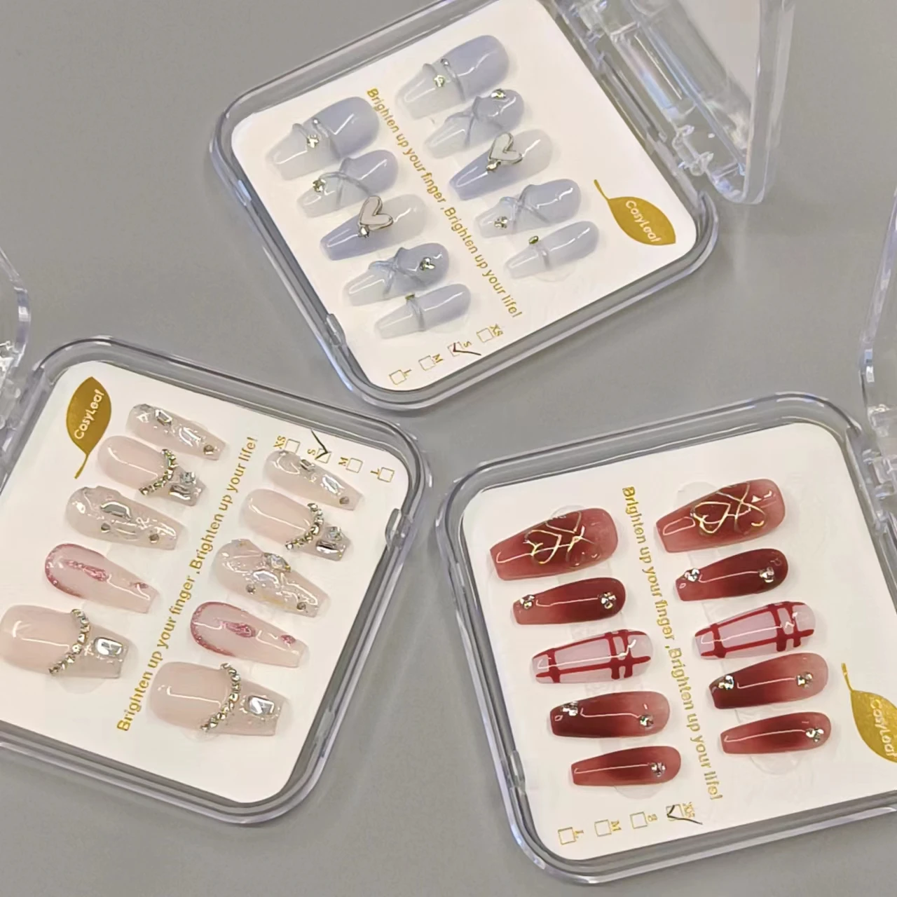 High Quality Handmade Artificial Press on Nails with Glue Oem Odm Private Label False Nails Wholesale Price 10 Pcs Design Finger