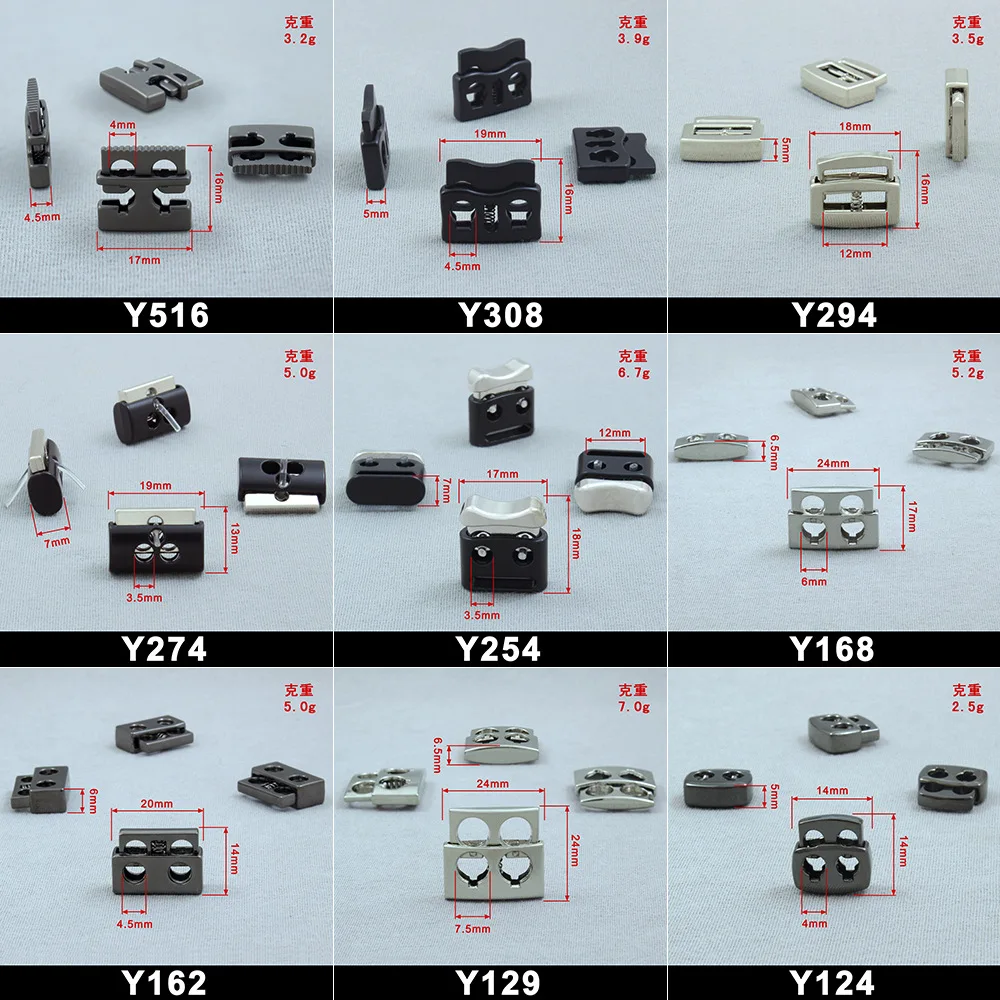 custom Wholesale Barrel Toggles Stop Conical Spring Elastic Double String Metal Cord End lock Stopper for Clothing