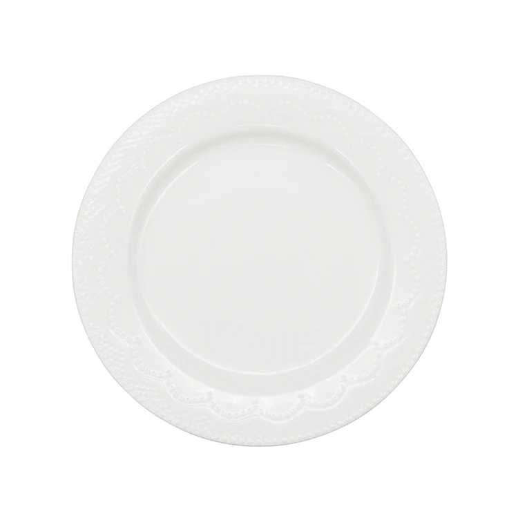 Modern Flower Edge Round Plate Dinner Set line abstract Terracotta Ceramic Plate Dinner Sets 32 Piece Dinnerware