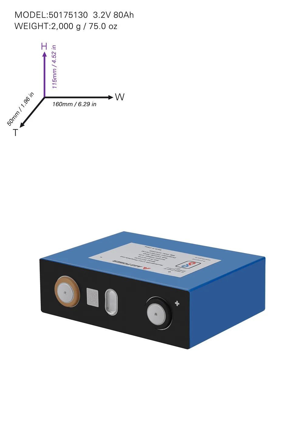 3.2v 50 ah 80ah 100ah 200ah 300ah Prismatic lifepo4 Lithium Ion Battery For 48v Power Solar Energy Storage System Pack