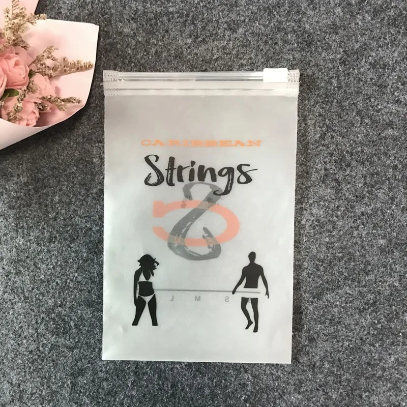 Custom printed swimwear packaging frosted ziplock bag ,pvc matte plastic bolsa bikini packaging bags