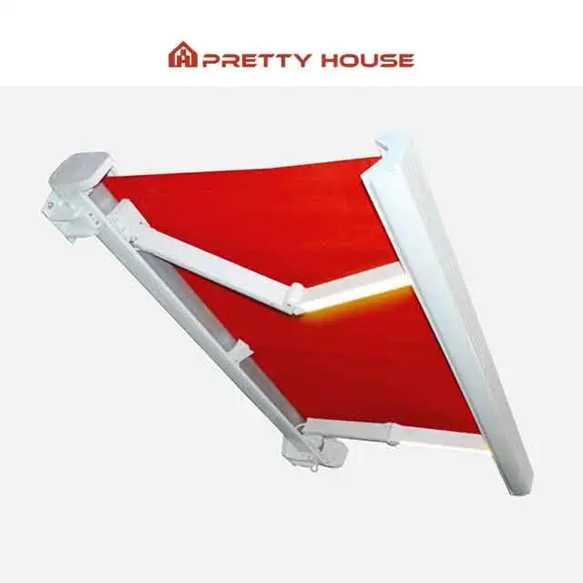 Outdoor Wall mounted Windproof Motorized Awning Full Cassette Retractable Awning with remote control